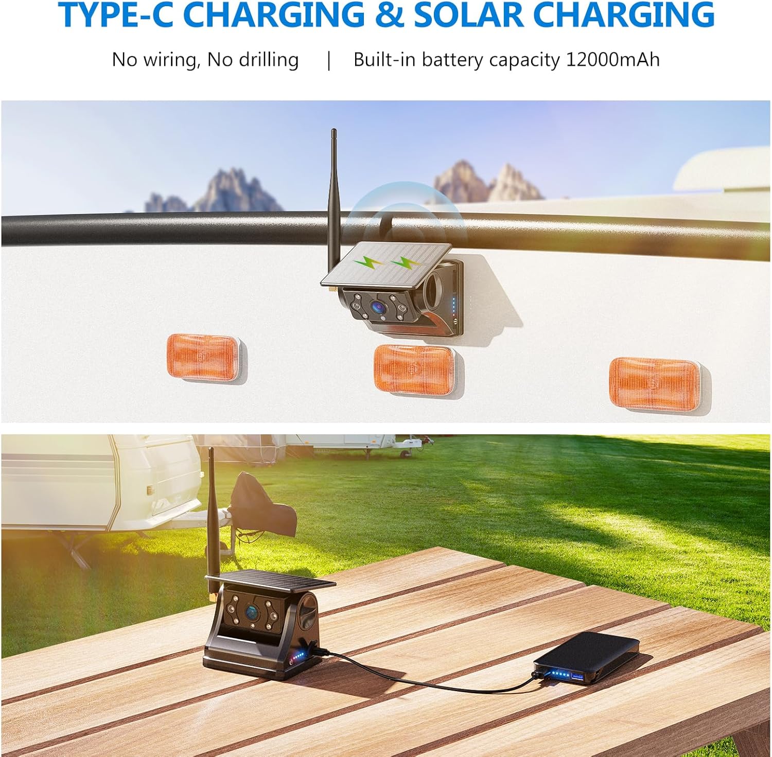 Thumbnail 2 de eRapta Solar Wireless Reversing Camera Kit with 7'' HD Touch Screen Monitor