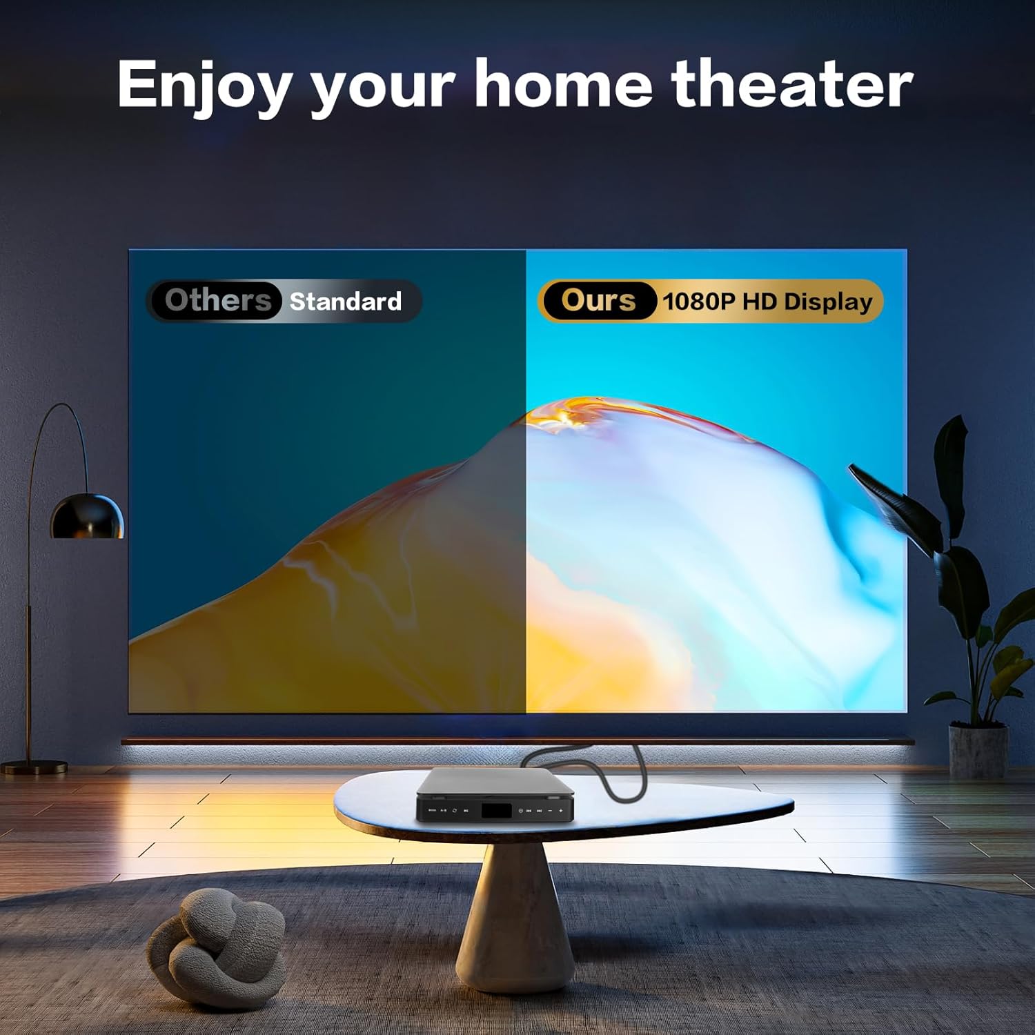 Thumbnail 1 de DVD Player for TV, HD 1080P Portable CD VCD HiFi Stereo with HDMI & USB Input