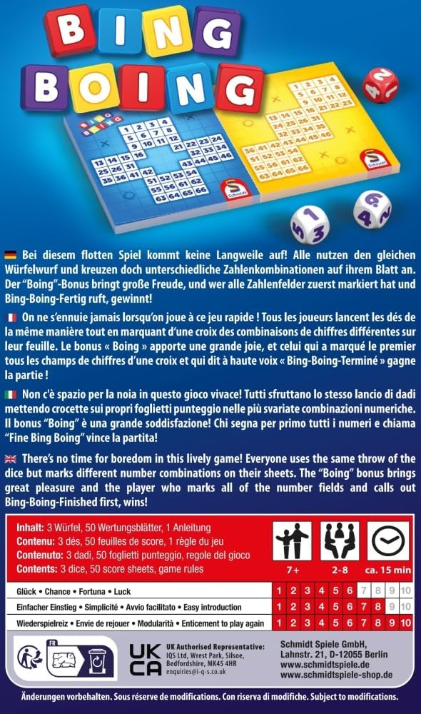 Detalle de Schmidt Spiele 51454 Bing Boing, Jeu de Voyage — Boite métallique, rapide et ludique pour tous les âges