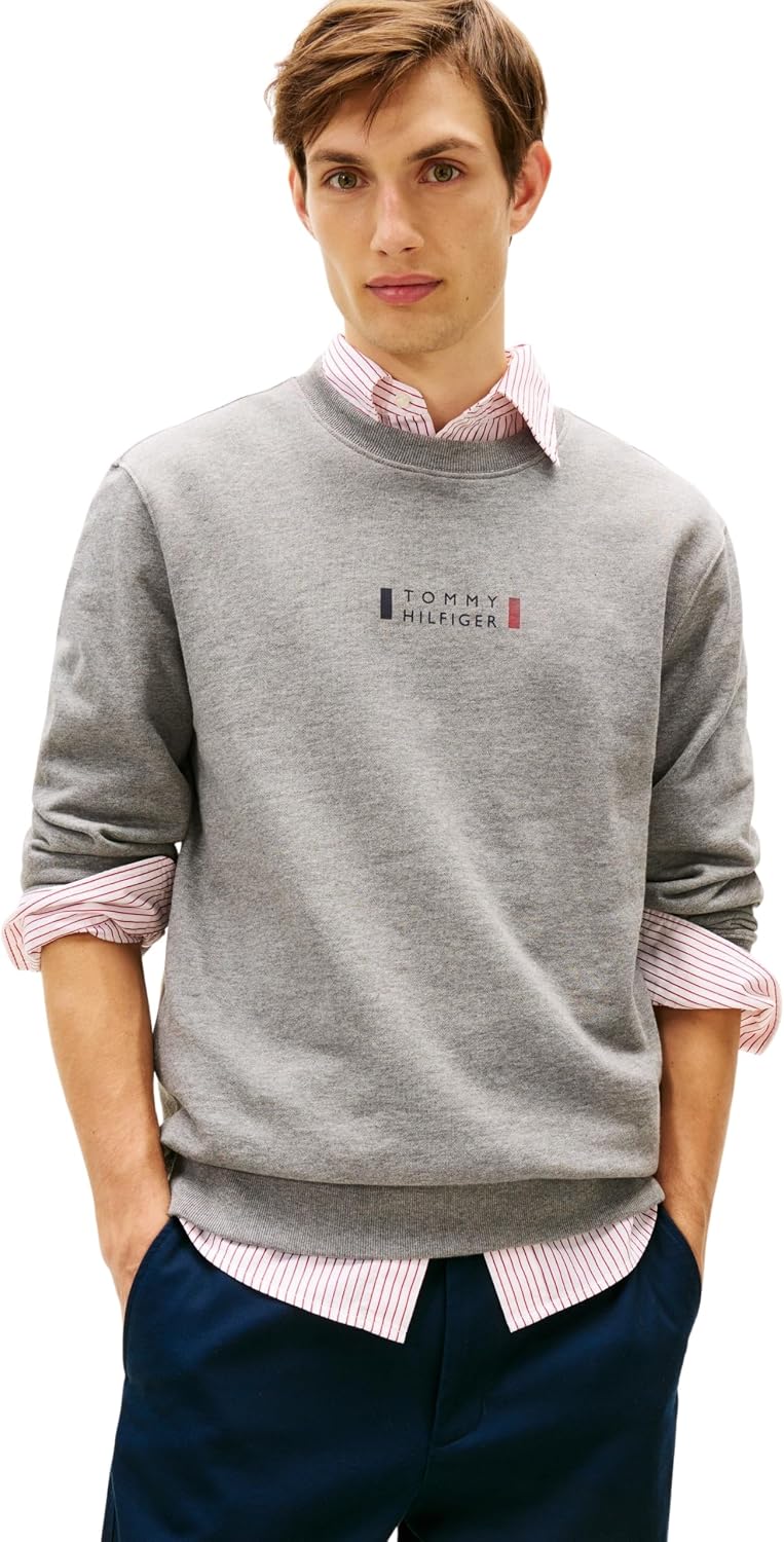 Detalle de Tommy Hilfiger Brand Love Sweatshirt Mw0mw41428 – Felpa unisex originale e sostenibile