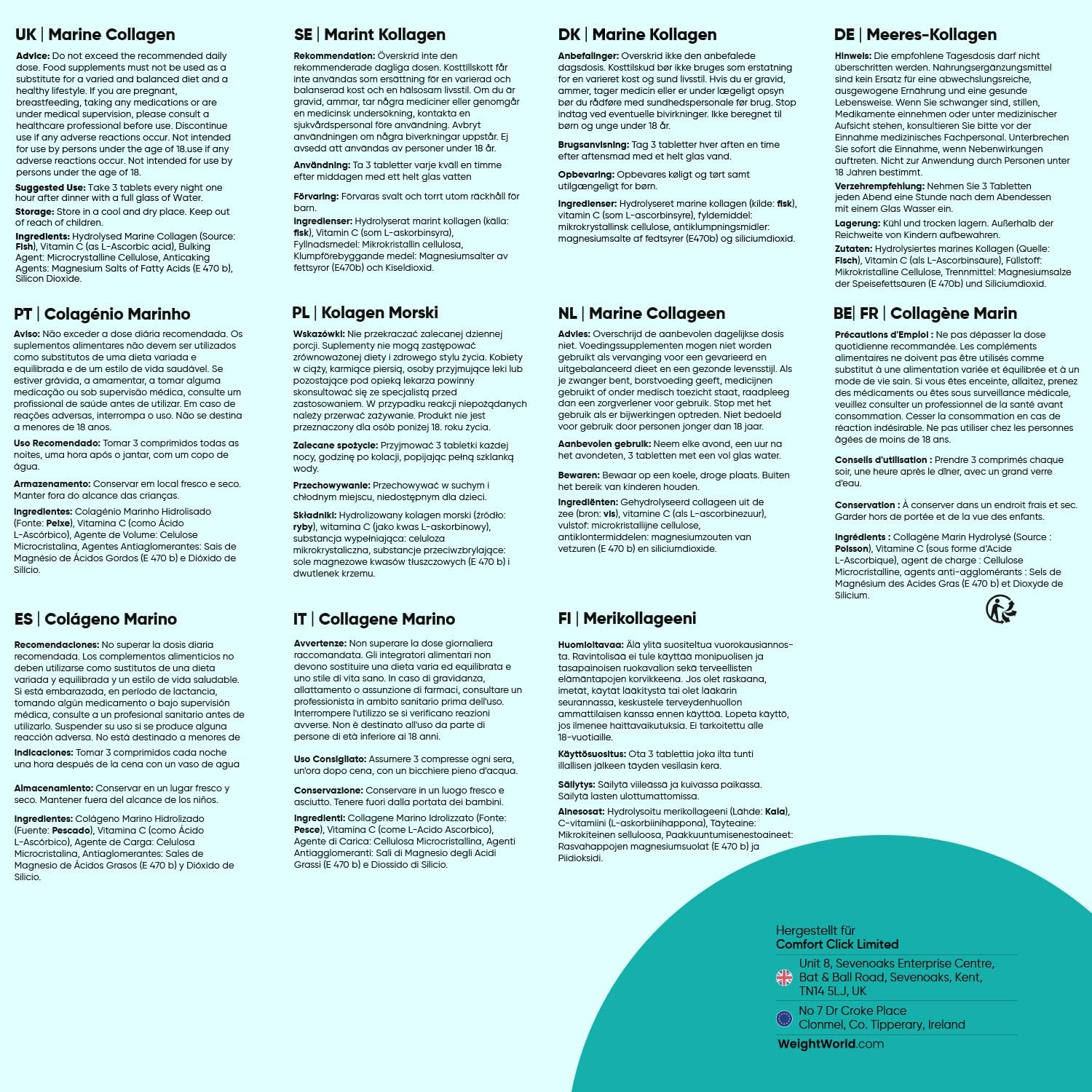 Detalle 1 de Marine Kollagen Tabletten 1 & 3, 180
