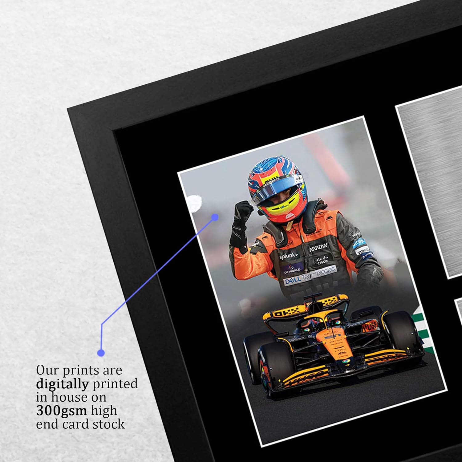Thumbnail 3 de HWC Trading FR A4 Oscar Piastri McLaren Signed Autograph Print (Framed) – A4