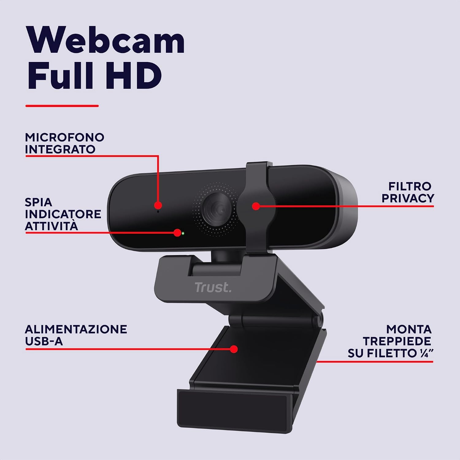 Detalle 2 de Trust Oran Webcam 1080p