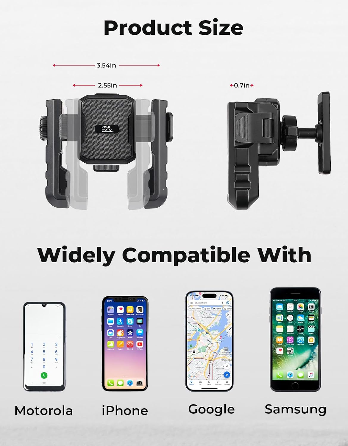 Thumbnail 6 de KEMIMOTO Golf Cart Handyhalterung – 360° drehbar mit Stoßdämpfung und magnetischer Befestigung