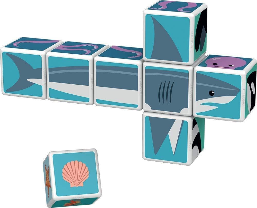 Detalle 2 de Geomag Magicube Sea Animals: gioco di costruzione magnetico con 8 cubi
