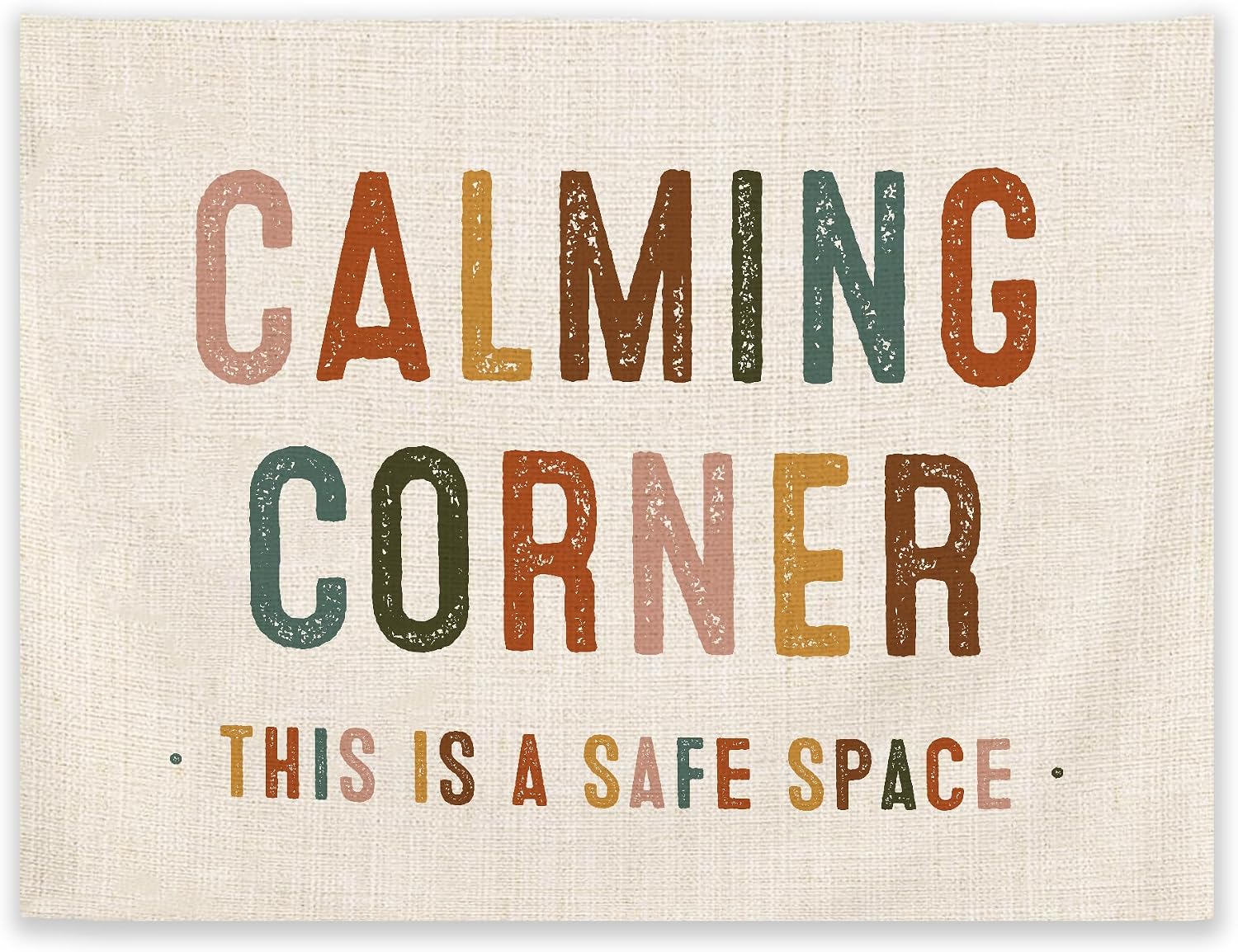 Detalle de Tzhim 30x40-Inch Calming Corner Linen Wall Tapestry for Classrooms