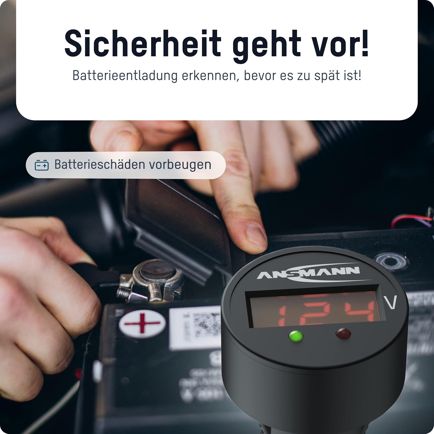 Thumbnail 3 de ANSMANN Power Check 12/24V Spannungsmesser für Zigarettenanzünder – LED-Voltmeter für 12- und 24-V-Autobatterien