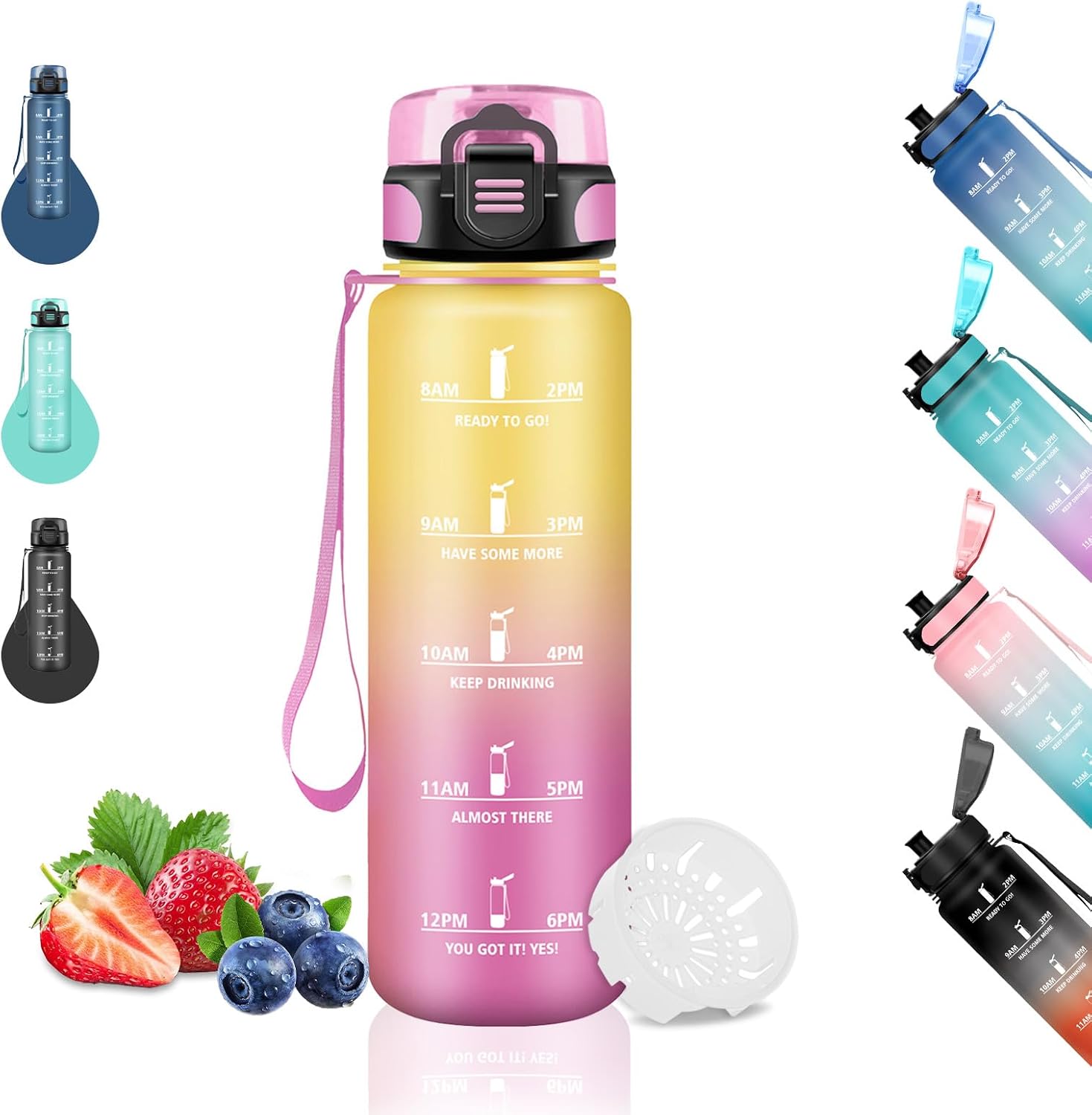 Detalle de Grsta Grsta-TY-SHZYG-500ML-JB-Yellow-Pink – butelka dla dzieci 500 ml z podziałką