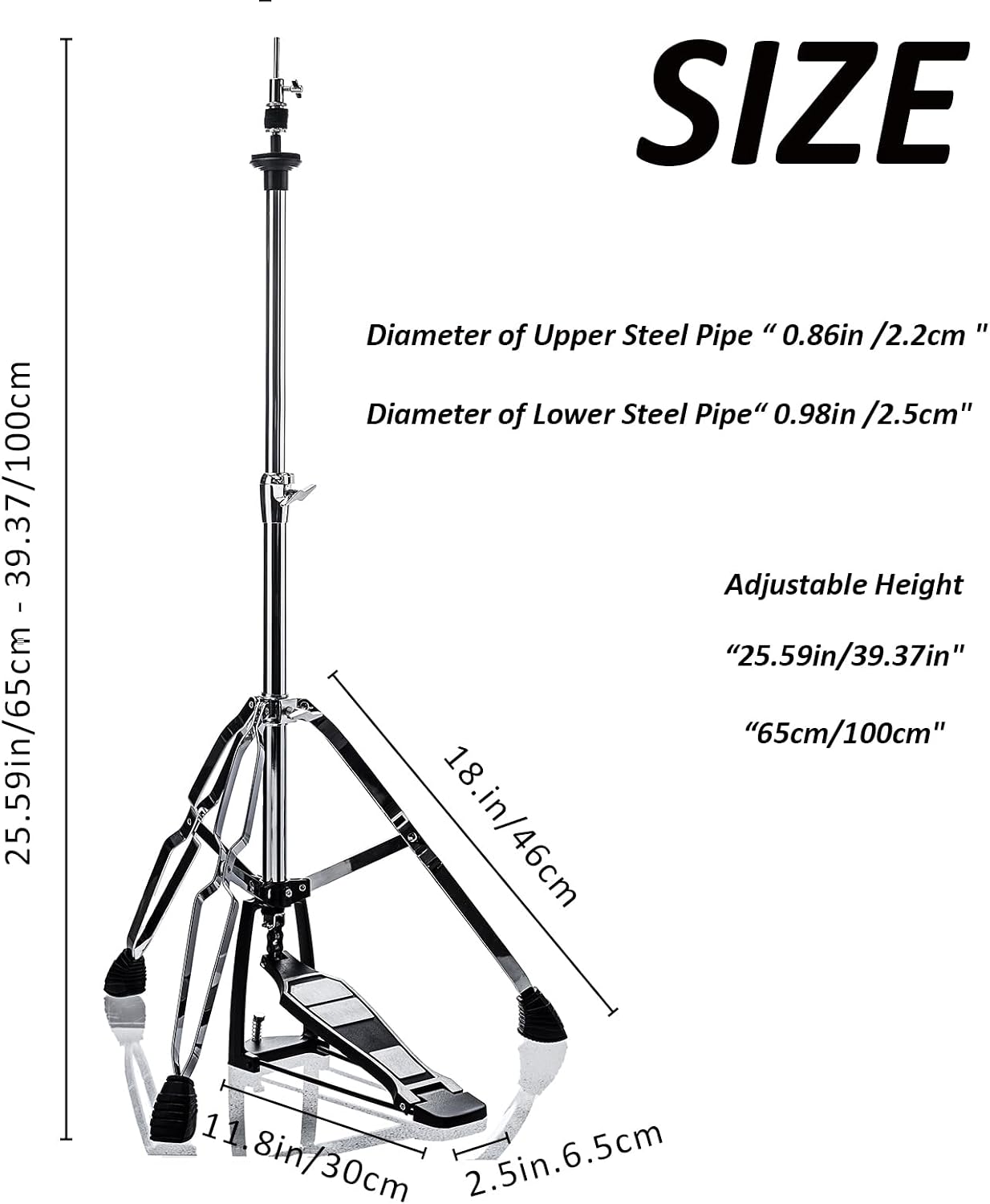 Detalle 1 de Vaisoeny V-CC-FK11 Hi-Hat Stand, Adjustable 3-Leg Design
