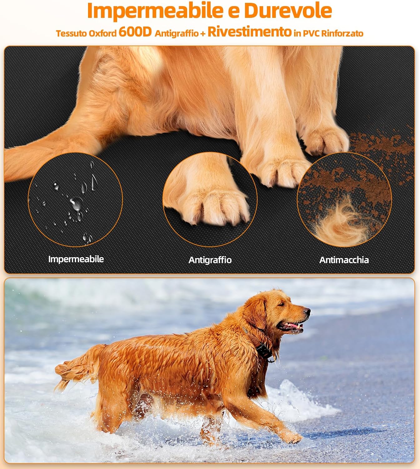 Detalle de UPAWPIA Telo bagagliaio auto per cani impermeabile universale 185×115×48 cm