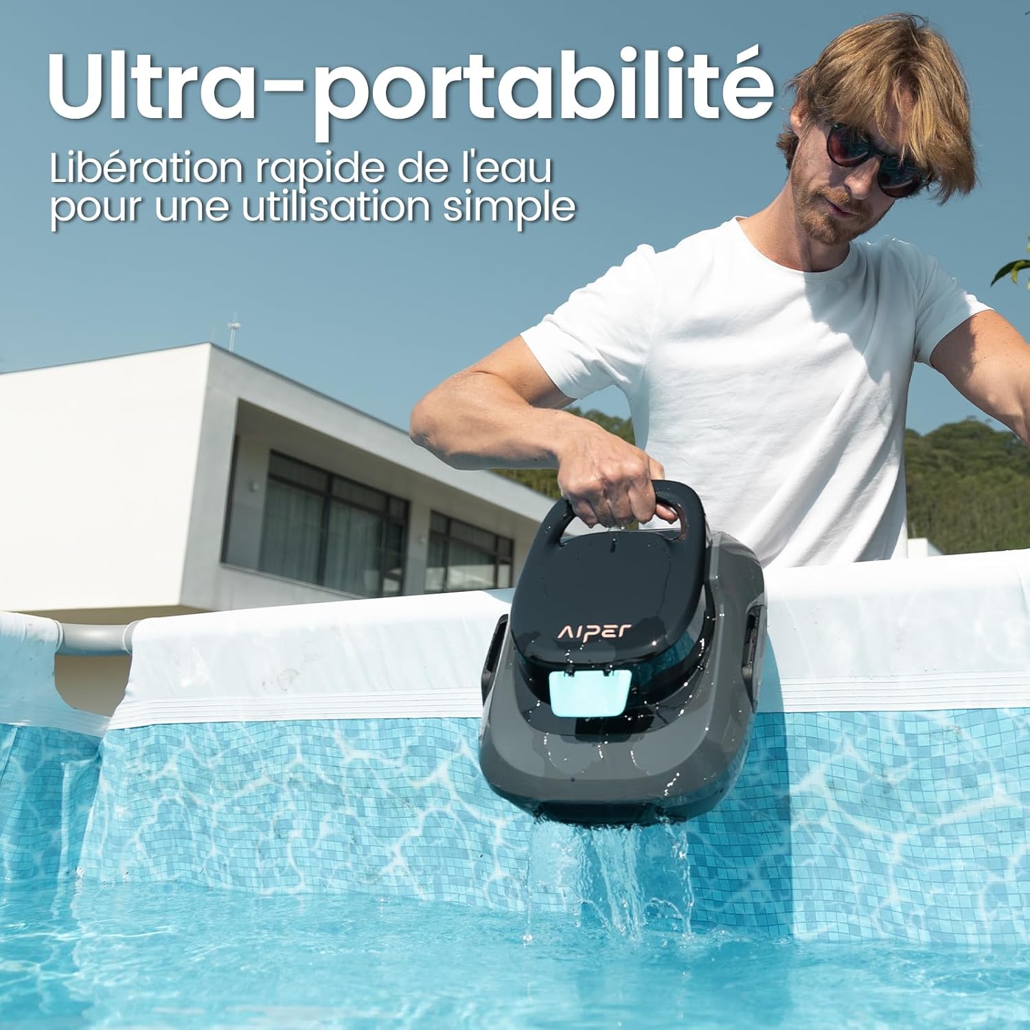 Detalle de AIPER Scuba SE Robot Piscine — Nettoyeur sans Fil compact pour piscines hors-sol jusqu’à 80 m²