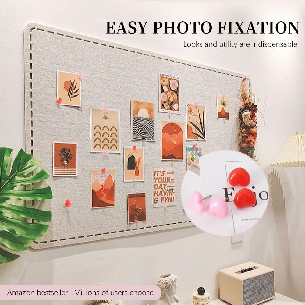 Detalle de 200 Pcs Heart-Shaped Drawing Push Pins for Notice Boards