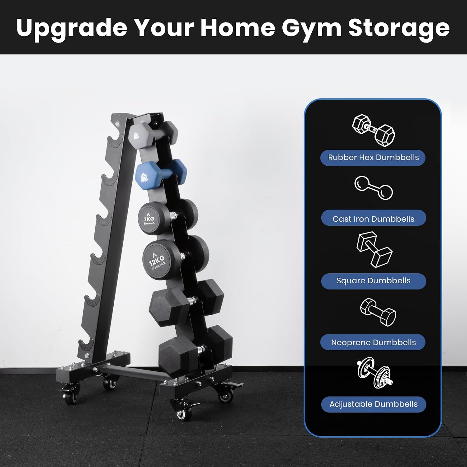 Detalle 2 de LIONSCOOL Dumbbell Rack Stand 4-tier 🏋