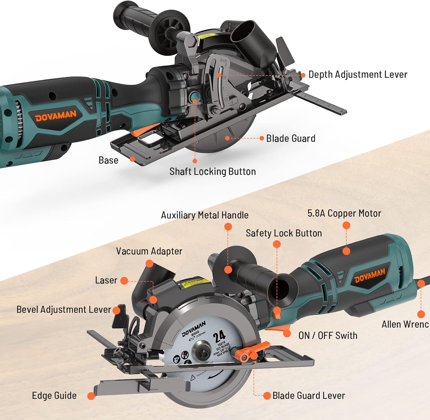 Detalle 1 de DOVAMAN Circular Saw 4-1/2-Inch