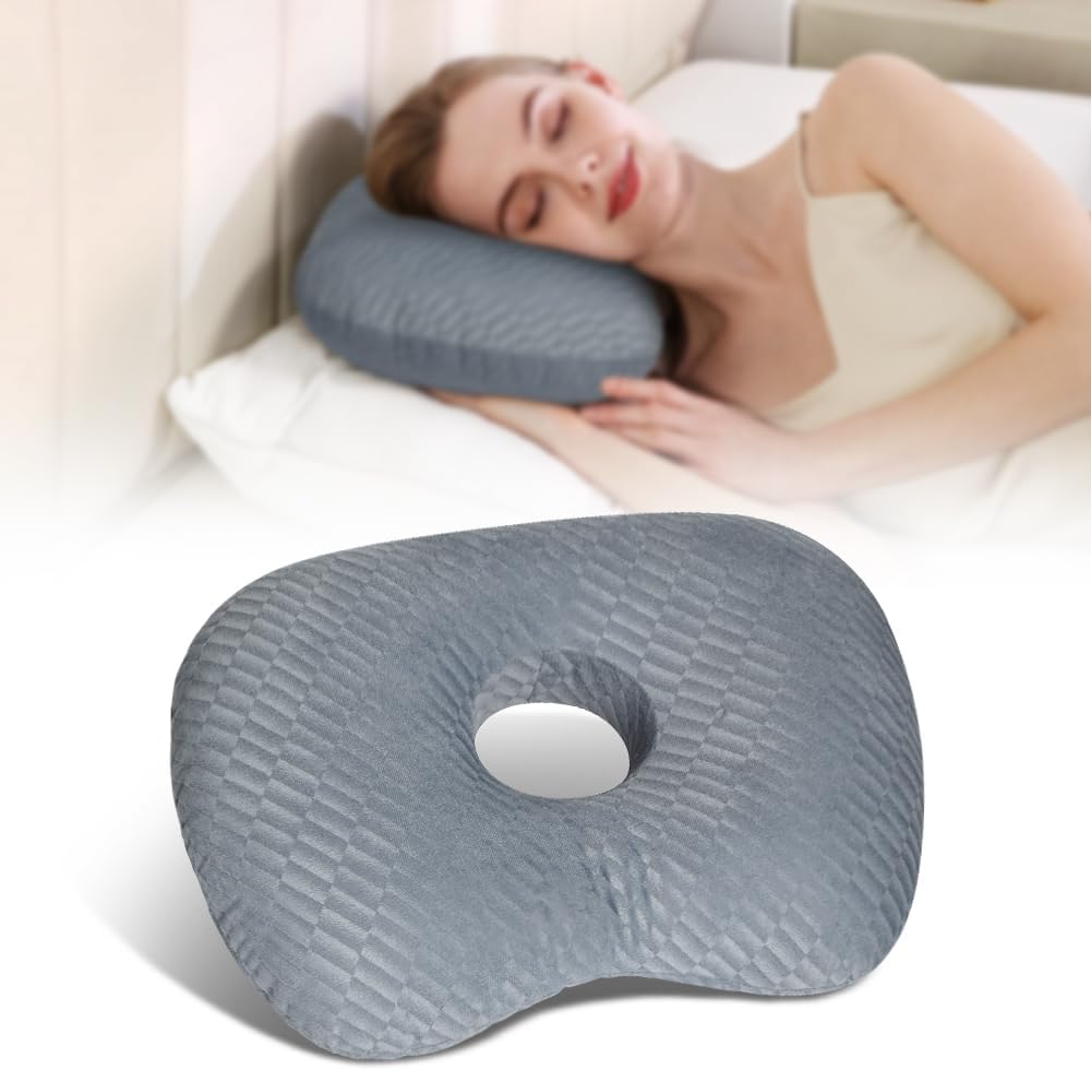 Thumbnail 6 de Babyezz Ear Piercing Pillow for Side Sleepers (Black) – 9.8in Hollow Ear Hole Pillow