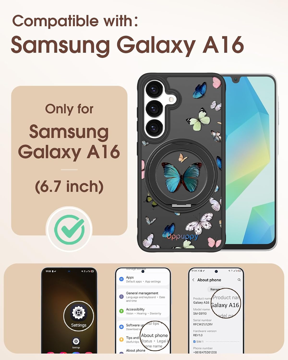 Detalle de Uppuppy Phone Case for Samsung Galaxy A16