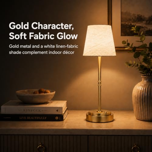 Thumbnail 3 de Litluzecozy Rechargeable Table Lamp 6000mAh, Gold 3000K – Cordless Bedside Lamp