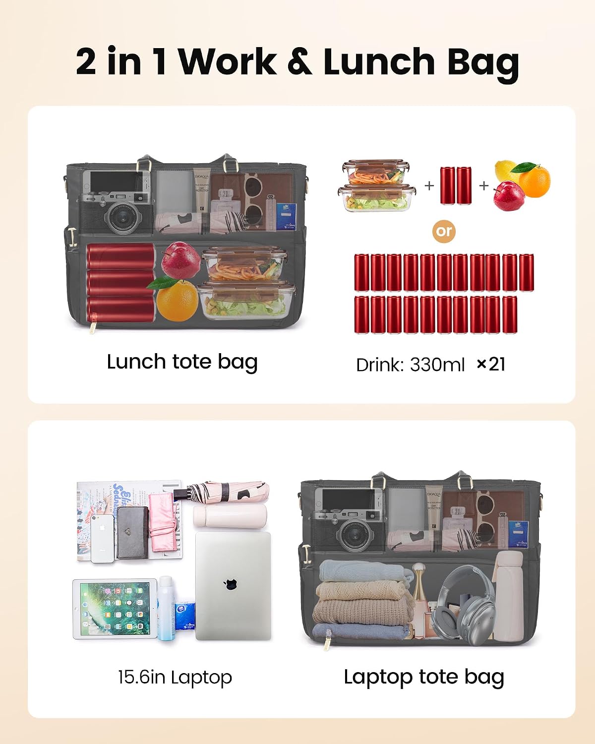 Thumbnail 5 de LOVEVOOK Lunch Bag 40oz tote