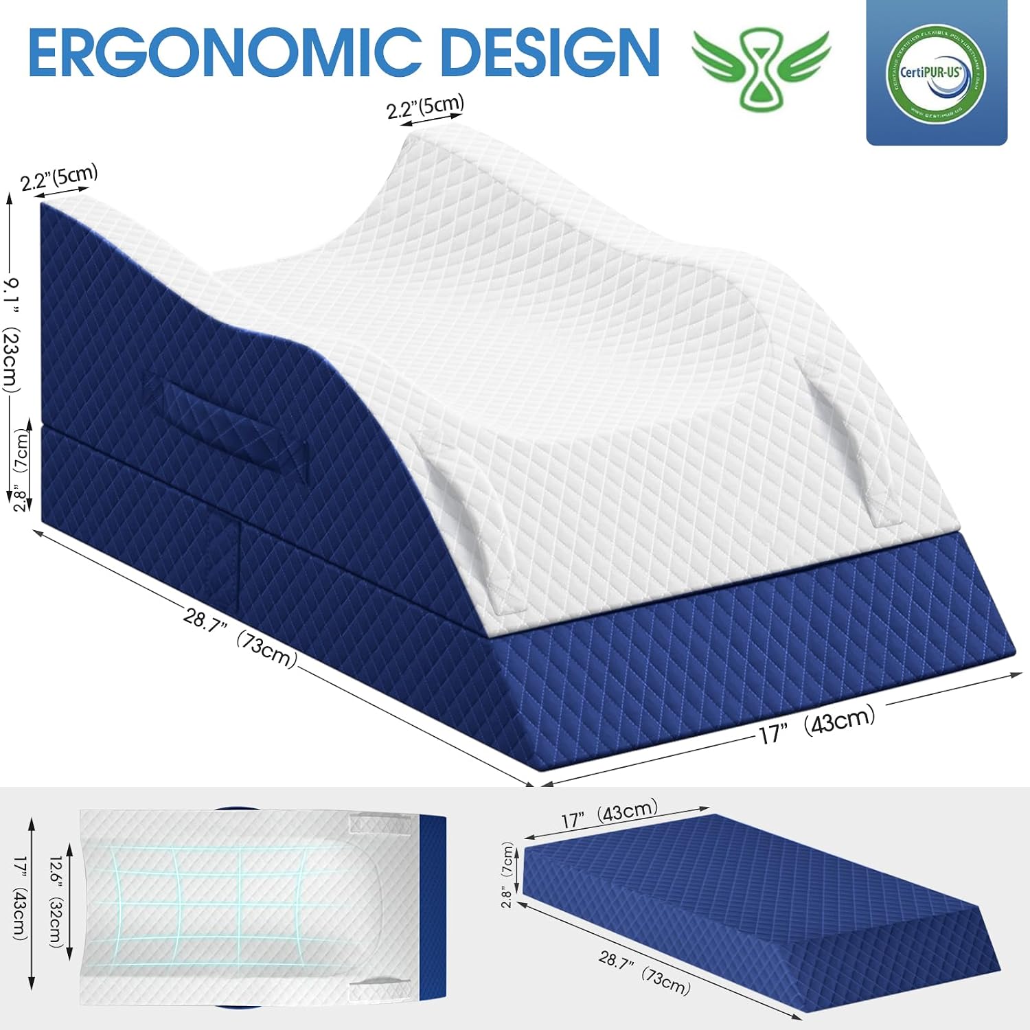 Detalle de TranquilRelax Leg Elevation Pillow, Memory Foam