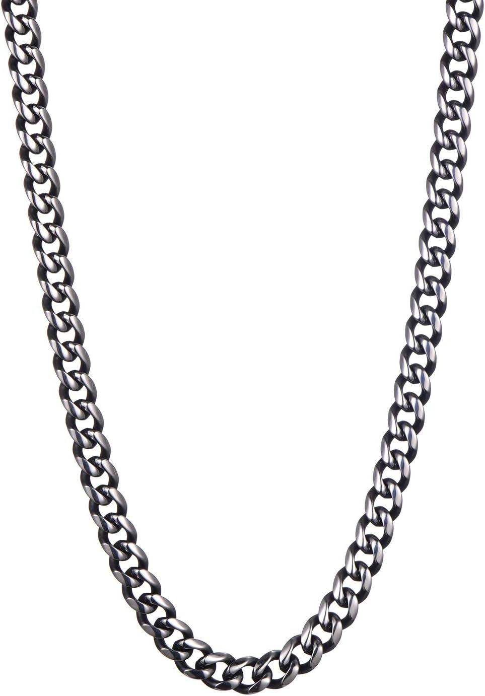 Detalle 2 de DonDon Collana da Uomo in Acciaio Inossidabile Argento-Nero (52 cm)
