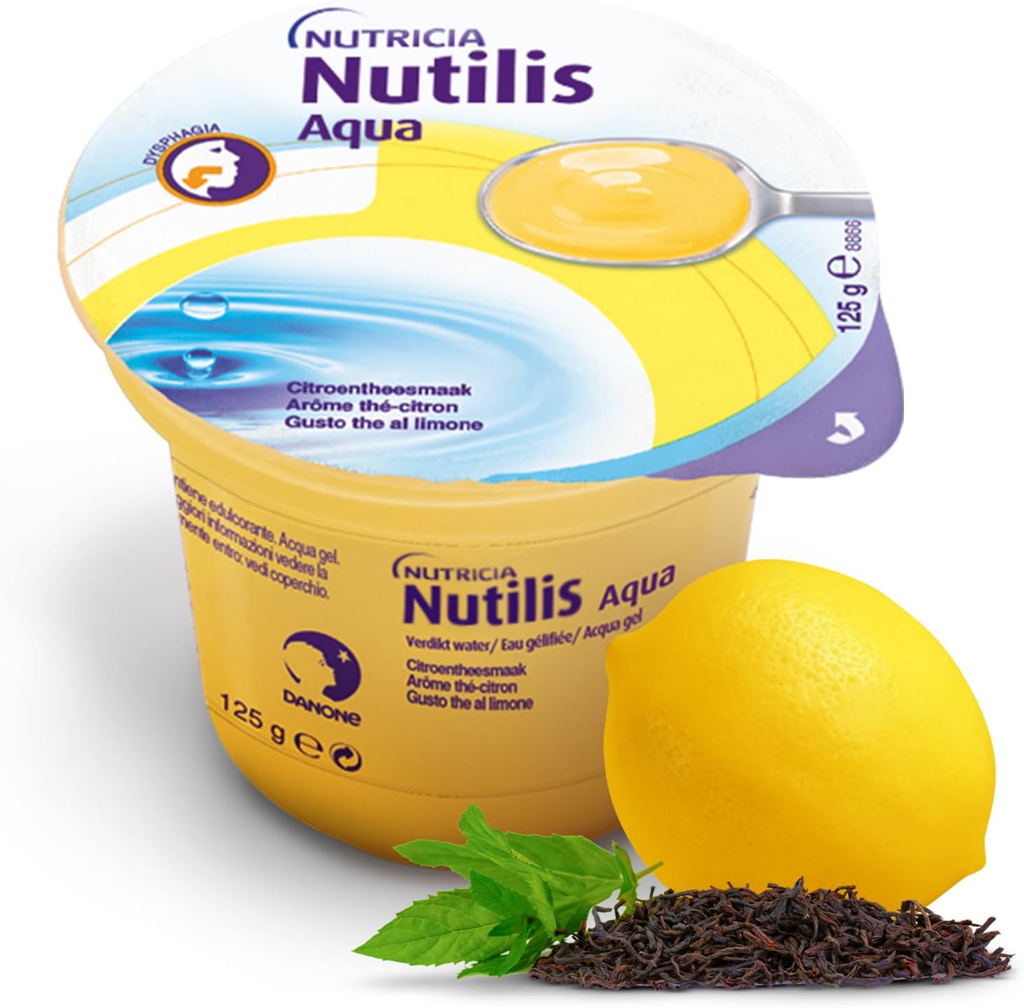 Thumbnail 1 de NUTILIS AQUA GEL Thè al Limone, acqua gelificata pronta all’uso per disfagia (12 x 125 g)