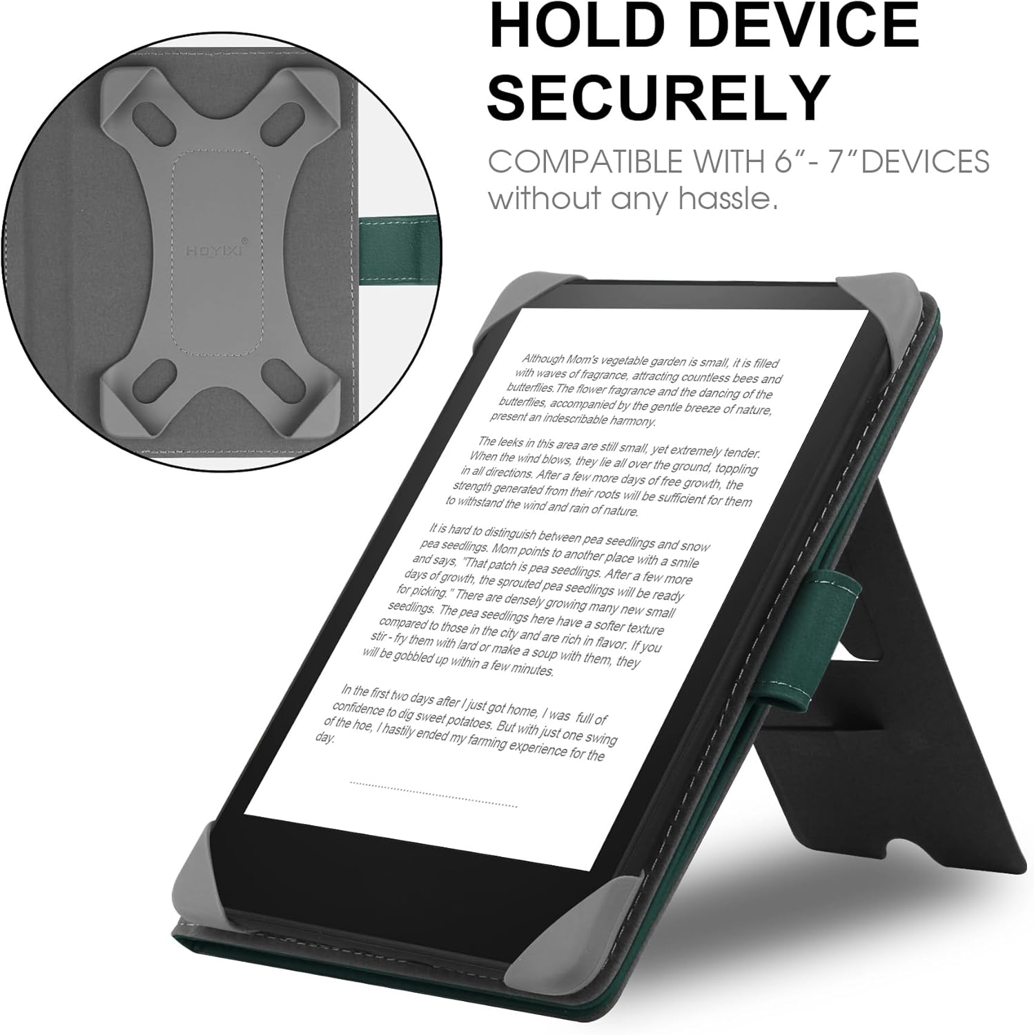 Detalle de HoYiXi Universal Hülle 6.8''–7'' Grün für Kindle Paperwhite & mehr