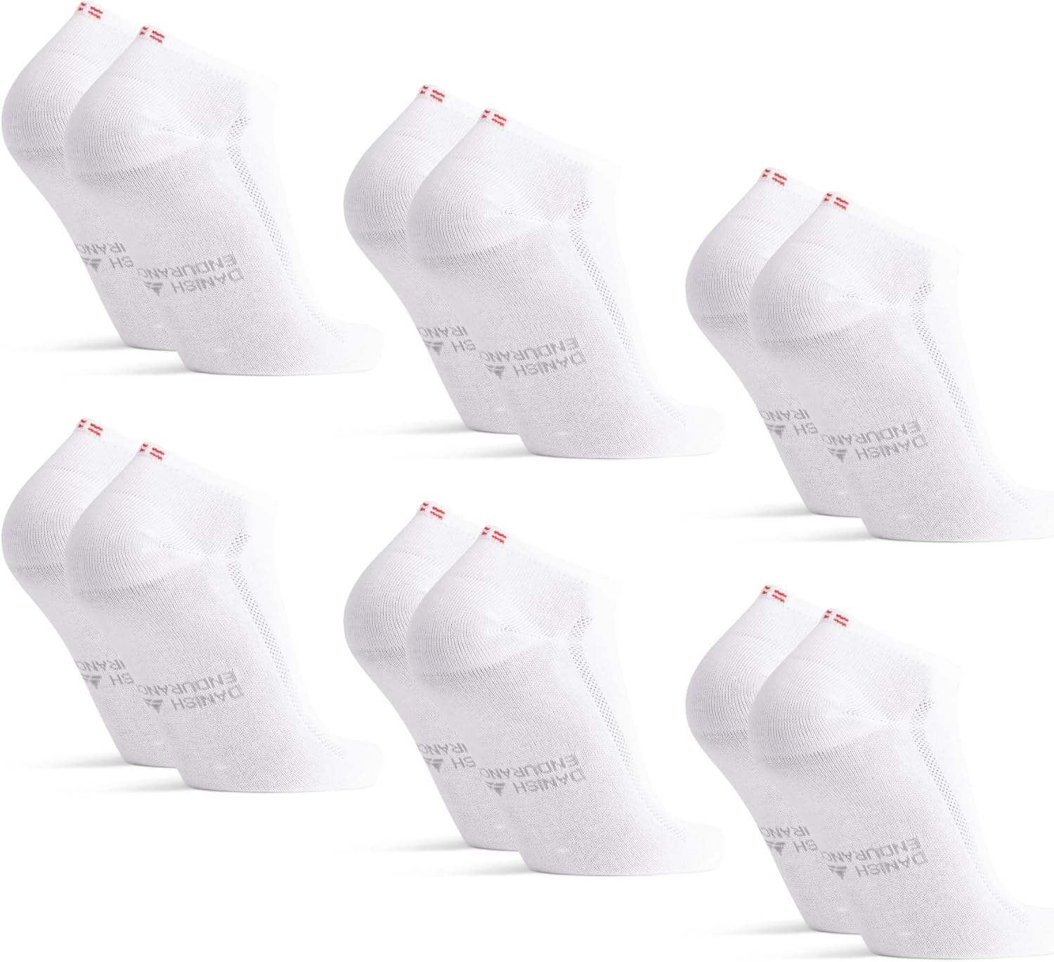 Detalle de DANISH ENDURANCE Bambus Sneaker-Socken, 6 Paar – Kurz & atmungsaktiv für Damen & Herren