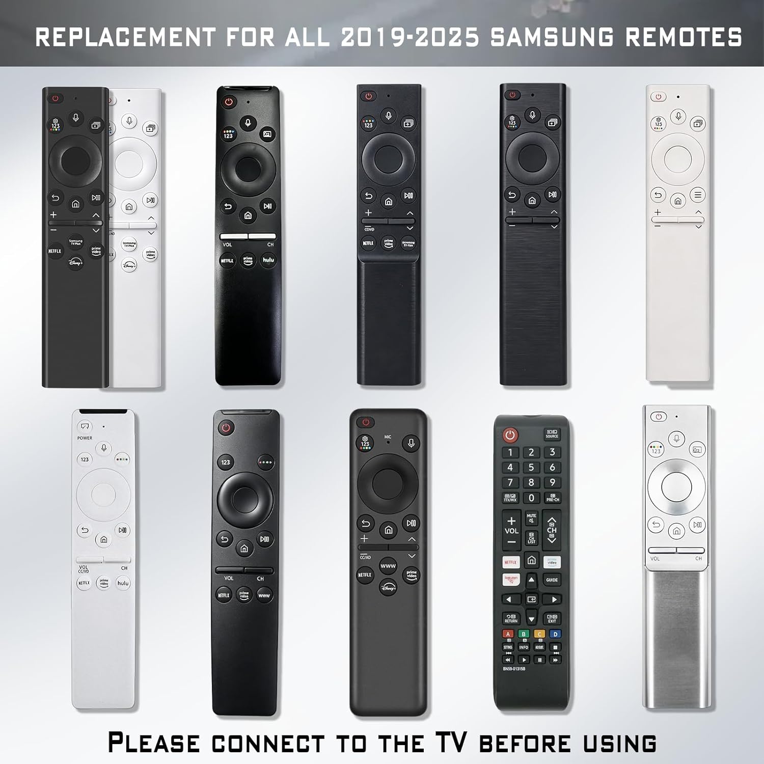 Detalle de BN59-01385A Solar Frame TV Voice Remote Replacement for Samsung Smart TVs (Rechargeable Solar + USB-C)