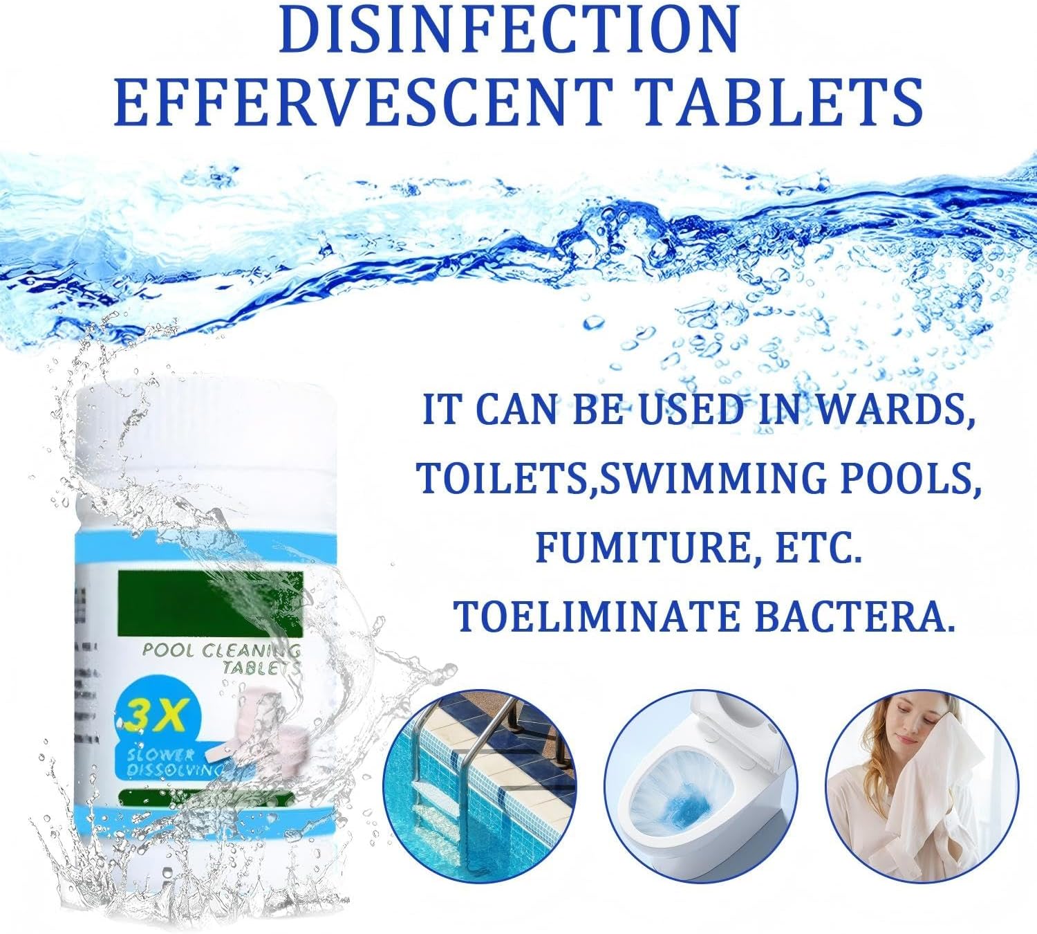 Detalle 2 de SINPY Chlorine Tablets for Hot Tubs & Pools (100g) with 5-inch Floating Dispenser