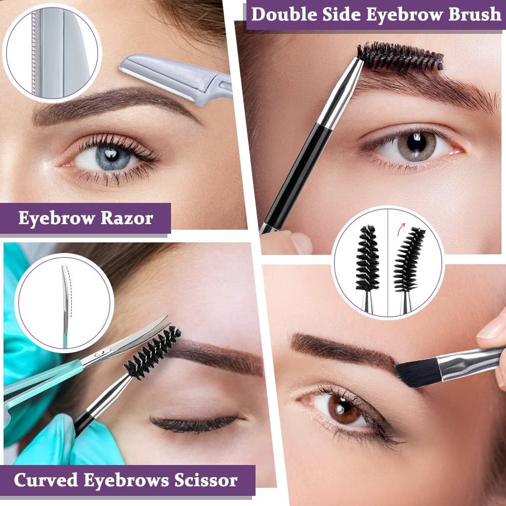 Detalle de TsMADDTs 7-Piece Eyebrow Tweezers Set with Curved Scissor and Razor