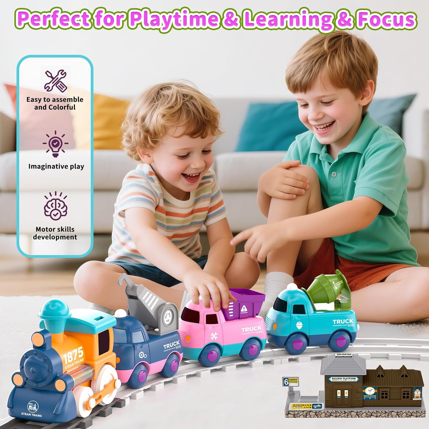 Thumbnail 1 de Toddler Train Set 10-Track 🚂