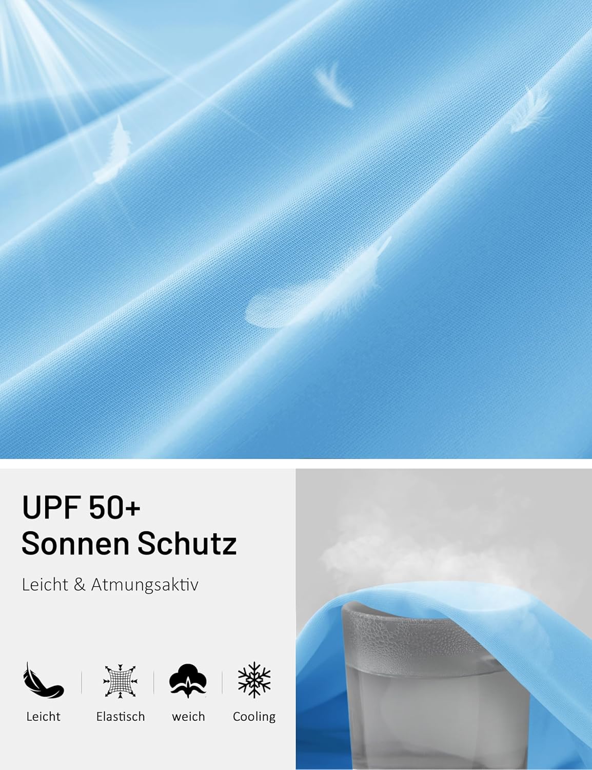 Thumbnail 3 de TACVASEN Herren UV-Schutz Hoodie mit Kapuze (UPF 50+, Quick Dry, Daumenlöcher)