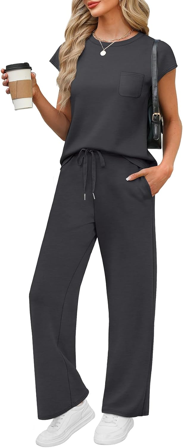 Thumbnail 6 de WIHOLL 2 Piece Sets for Women: Lightweight Cap Sleeve Lounge Set