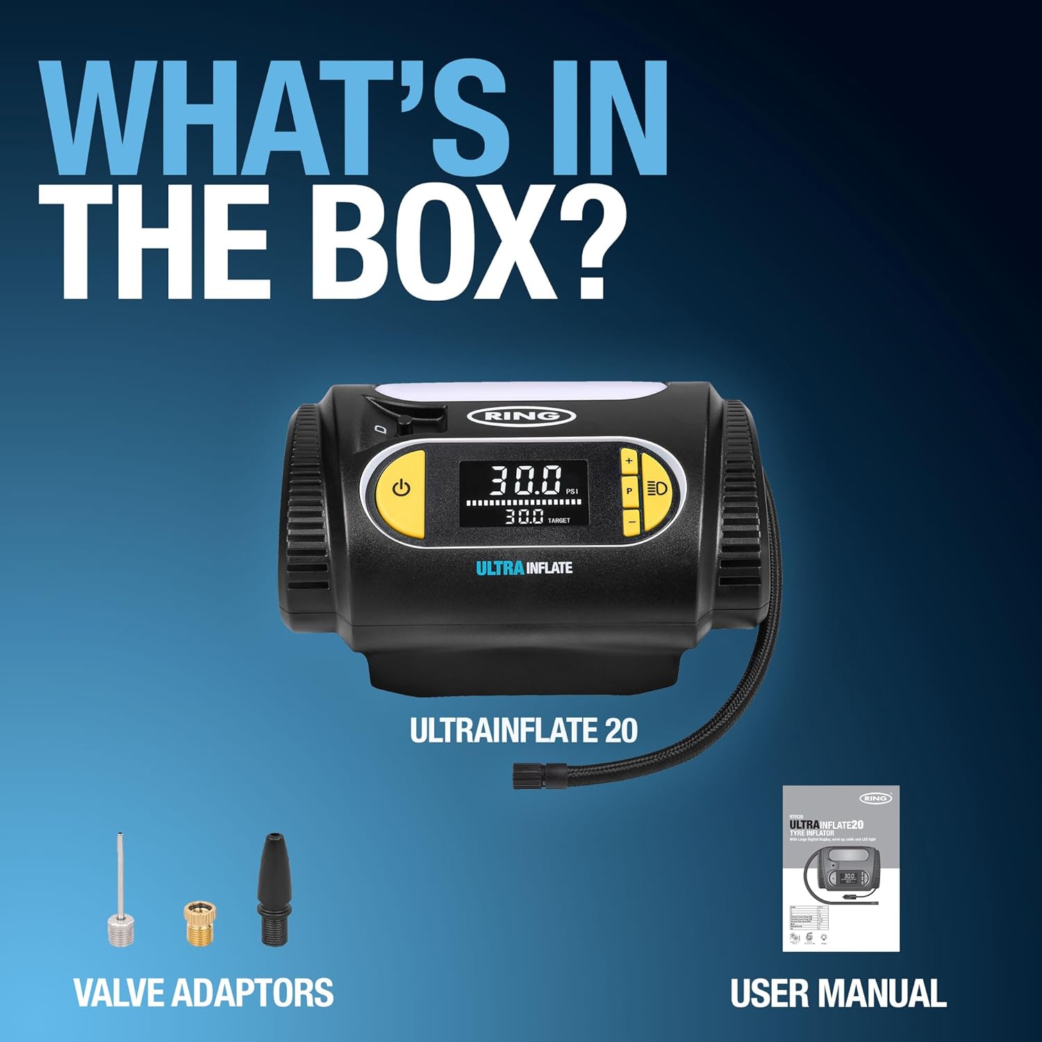 Thumbnail 1 de RING ULTRAINFLATE 20 Digital Tyre Inflator Air Compressor