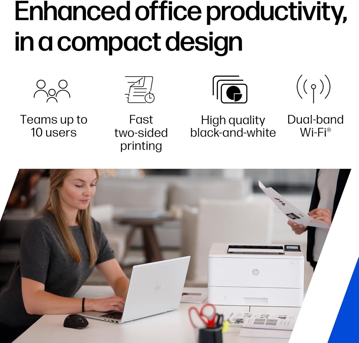 Detalle de HP LaserJet Pro 4002dw Laser Printer: Fast, Secure and Efficient for Small to Medium Teams