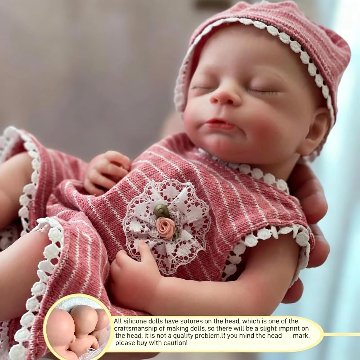 Detalle de Yokyyi Timothy 13-Inch Full Silicone Reborn Baby Doll with Closed Eyes