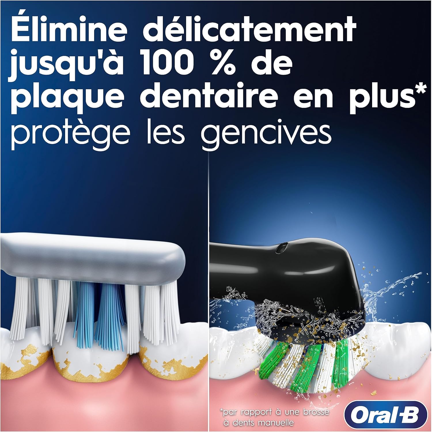 Detalle de Oral-B Pro 1 Blue : brosse à dents électrique ronde avec 3 modes et accessoire de remplacement