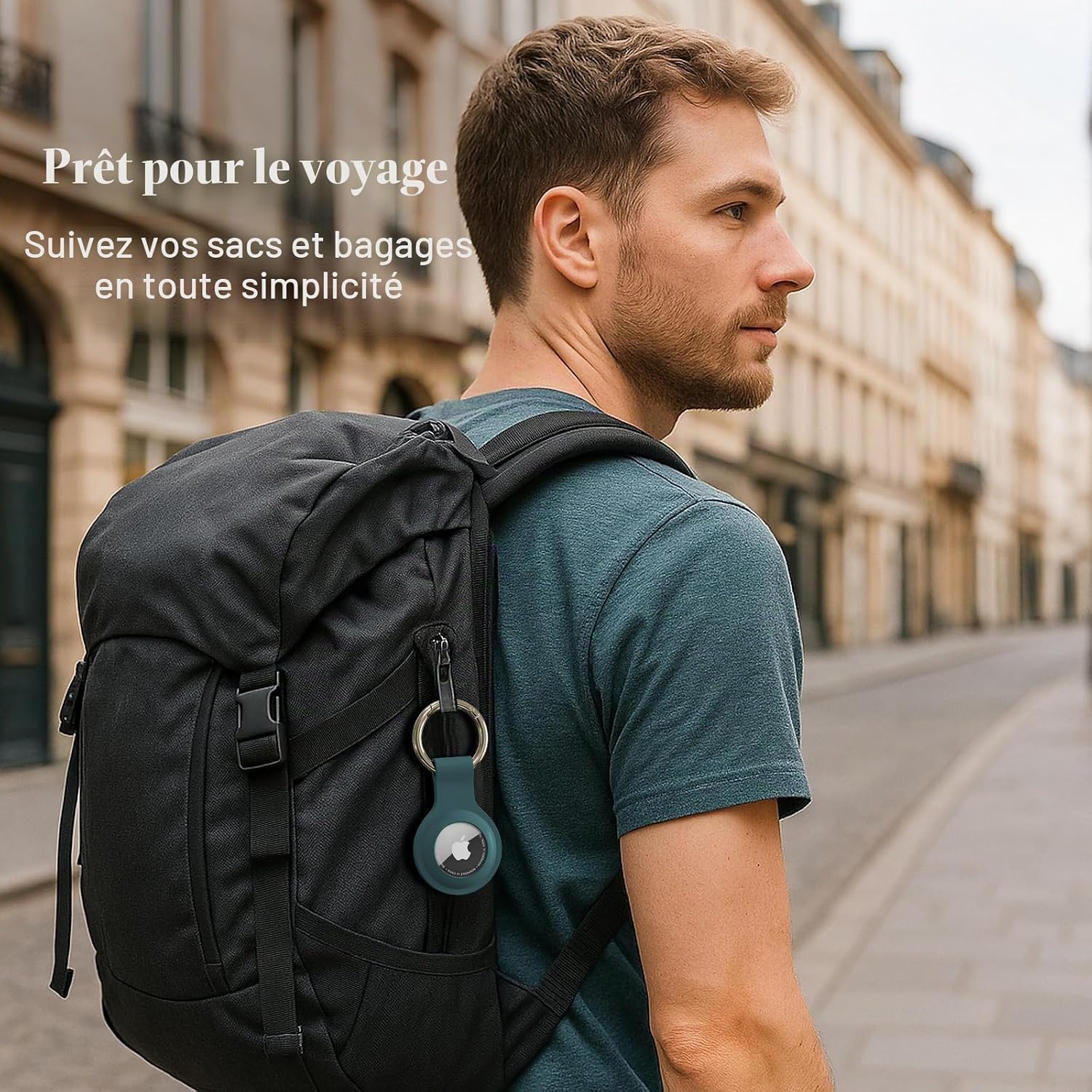 Detalle de 5 Étuis en silicone pour Apple AirTag avec porte-clés – protection anti-chute et anti-rayures
