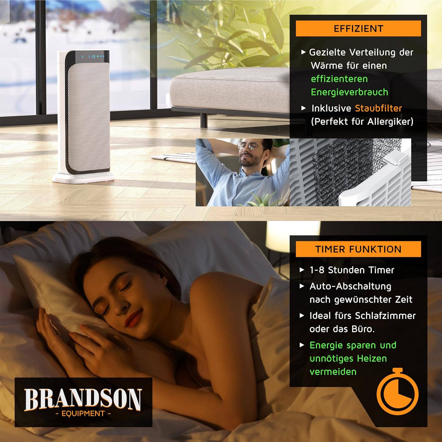 Thumbnail 4 de Brandson Heizlüfter keramisch mit Fernbedienung