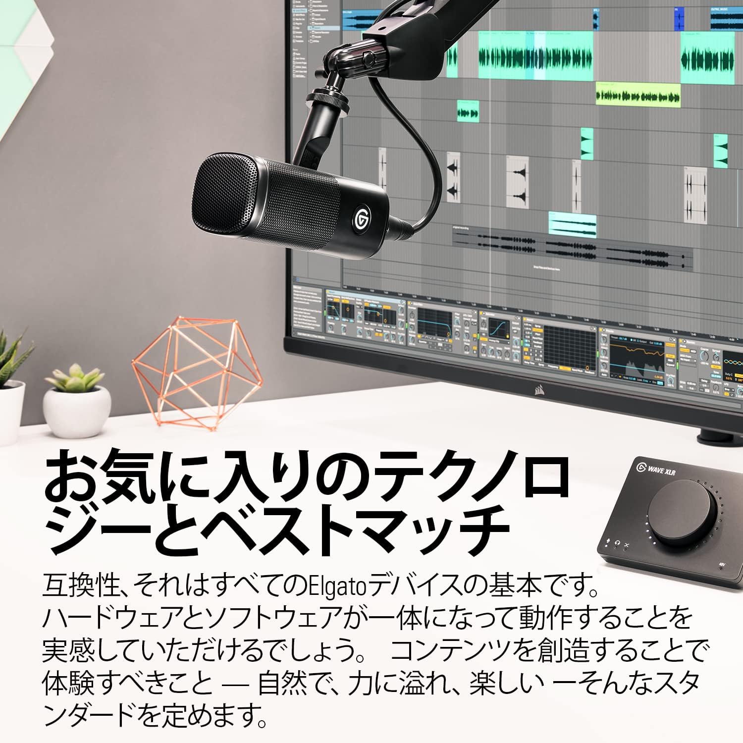 Detalle de Elgato Wave DX ダイナミックXLRマイク、単一指向性・発話向け設計