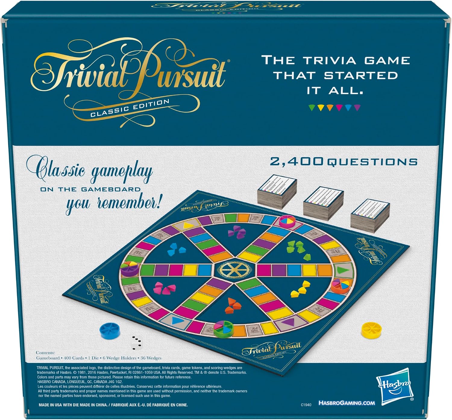 Detalle de Hasbro Gaming Trivial Pursuit Classic Edition (C1940) party quiz game