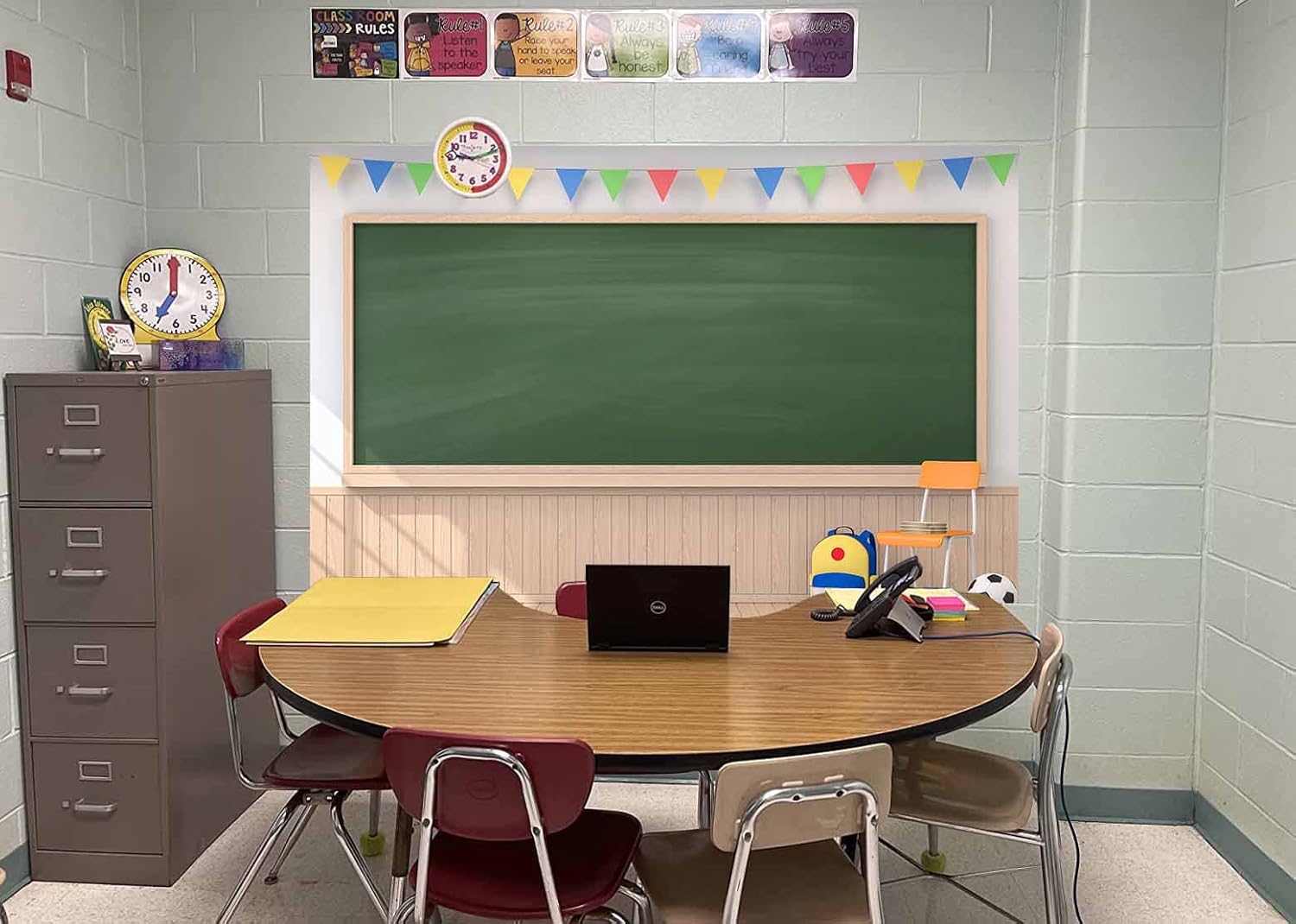 Thumbnail 3 de CORFOTO Fabric 7x5ft School Backdrop for Classroom and Online Learning
