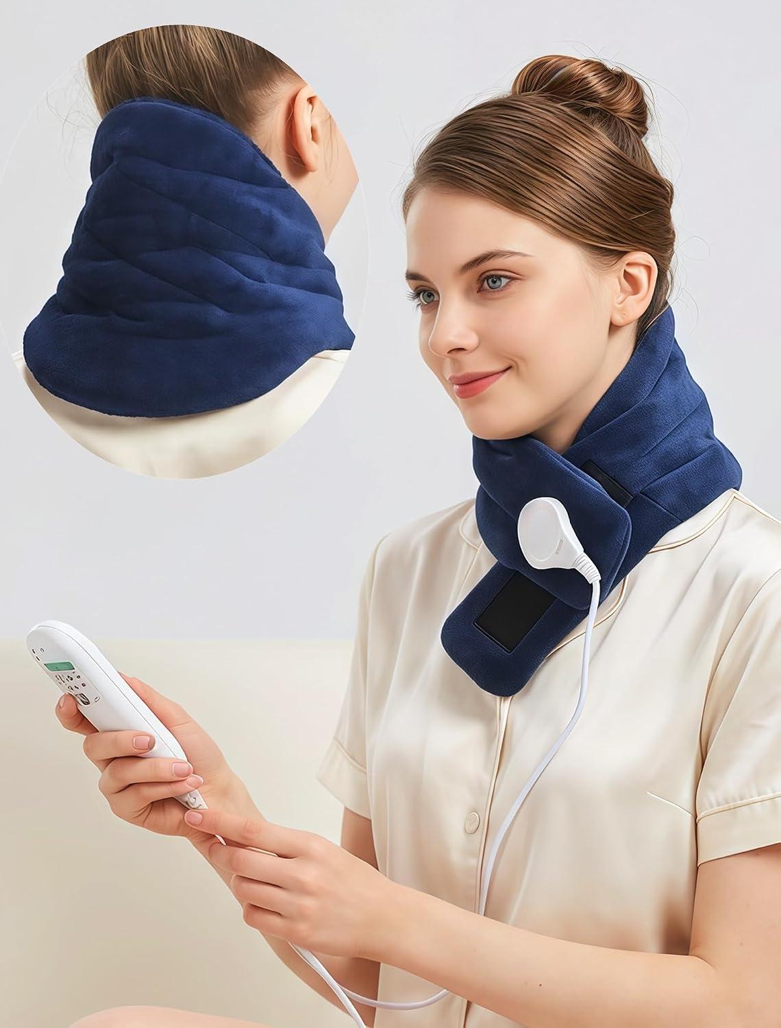 Detalle de Kedite Electric Neck Heating Pad, 86–158°F Adjustable Heat, 10–90-Minute Timer
