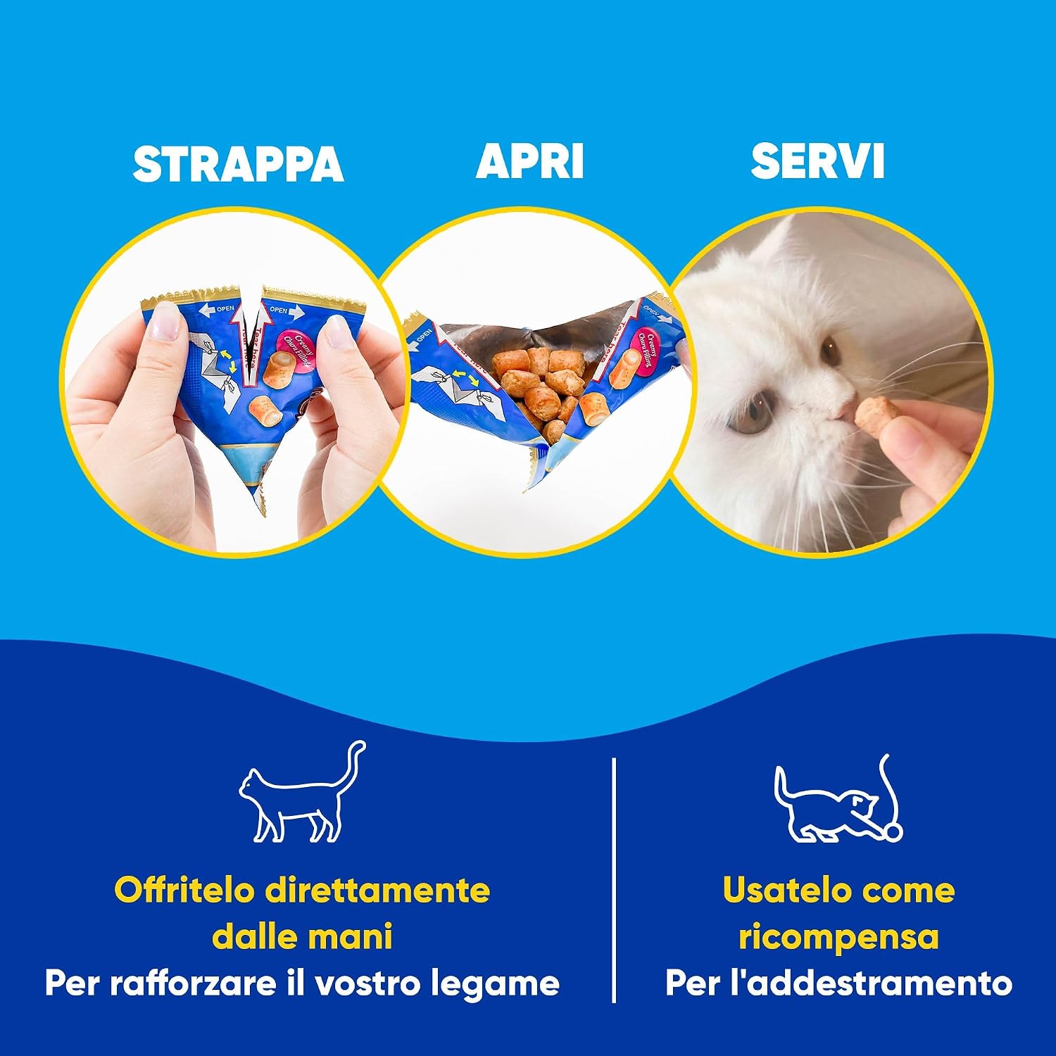 Detalle de INABA Churu Fun Bites Snack per Gatti – Bocconcini di Pollo, Tonno e Formaggio, 8 Pack x 12g