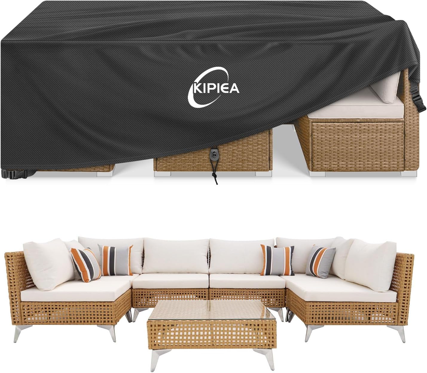 Detalle de Kipiea 250 x 250 x 90cm Patio Furniture Cover, 420D Waterproof Oxford