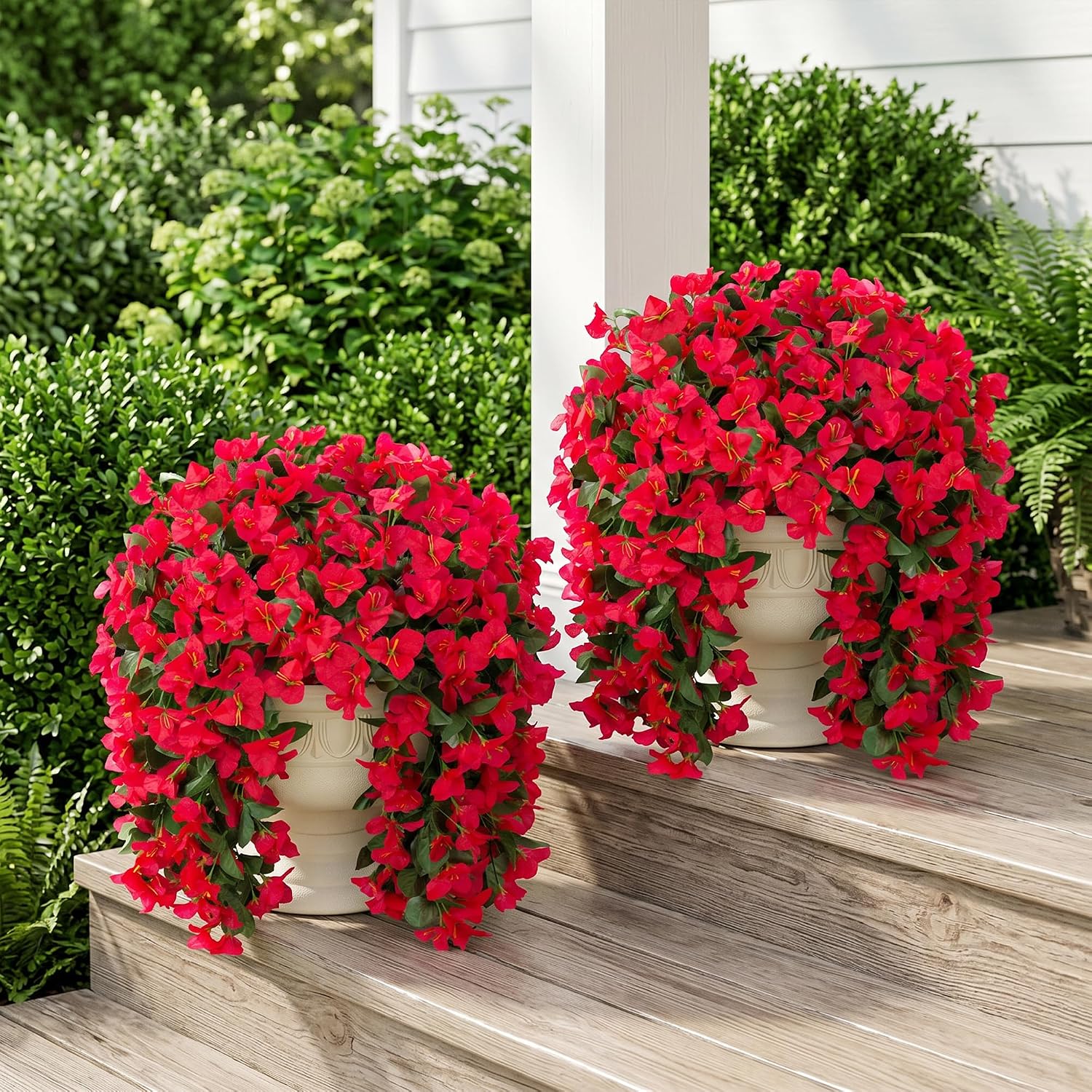 Thumbnail 1 de Faux Bougainvillea Artificial Flowers (2 Bundles) UV-Resistant Long Trailing Vines for Outdoor Planters & Porches