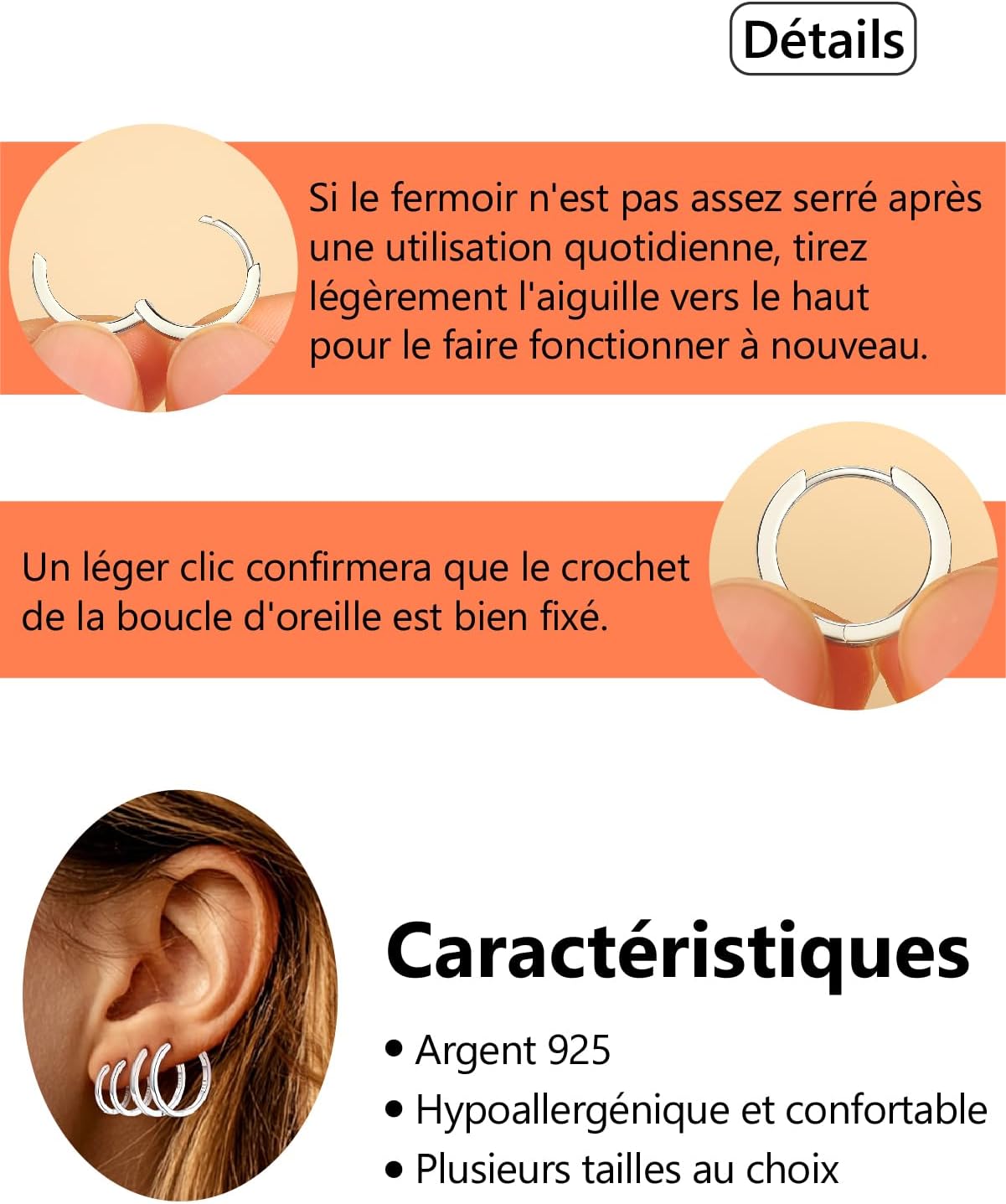 Thumbnail 6 de Silvora Petit Créole Argent 925 Massif – Boucles d’Oreilles hoop 6–20 mm