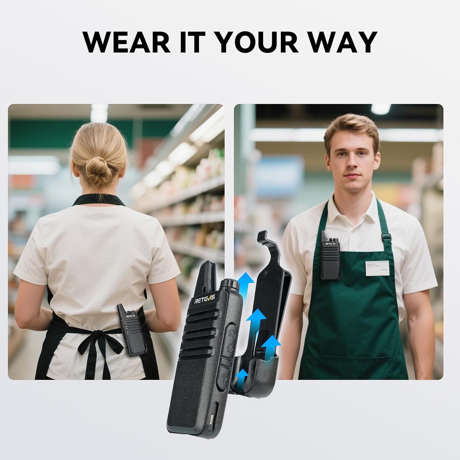 Detalle 2 de Retevis RT22 6-pack walkie talkies