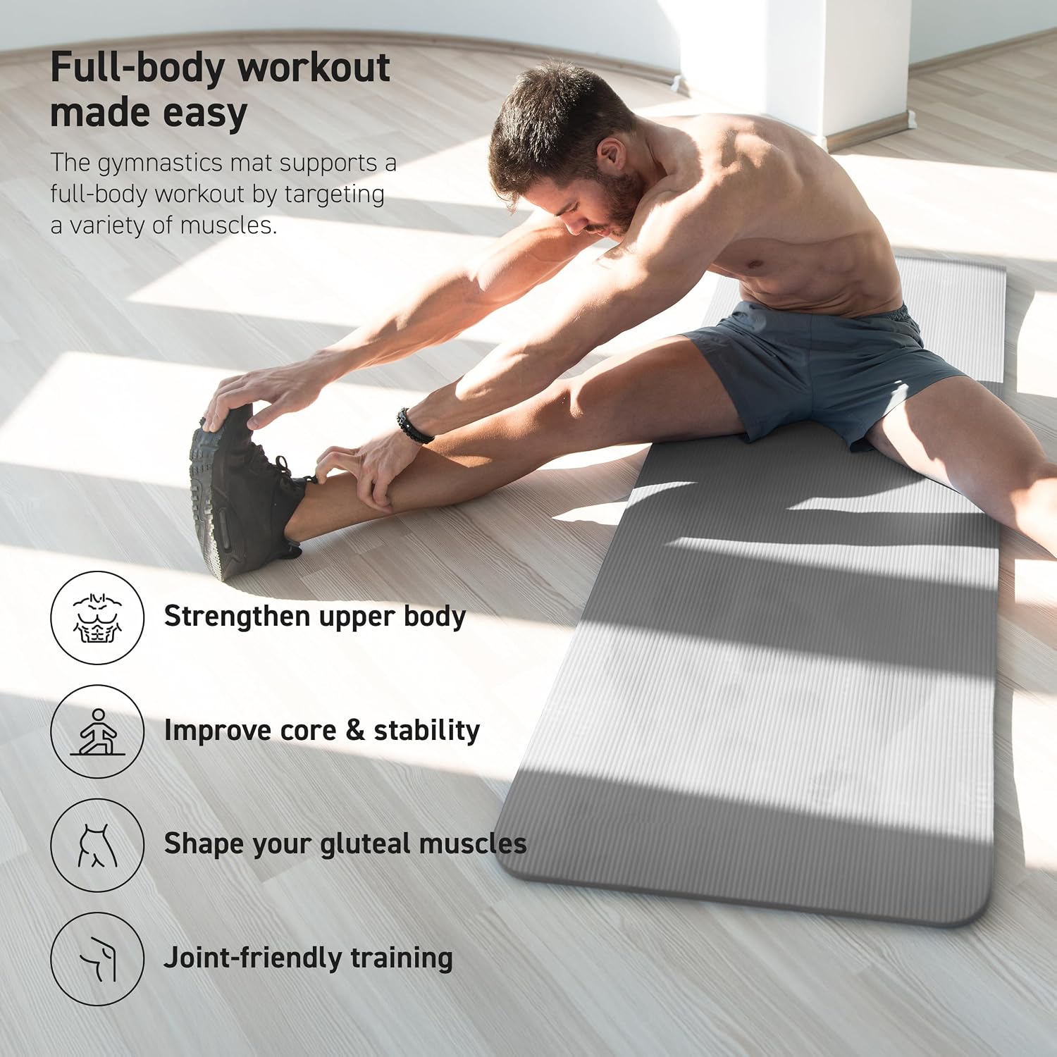 Detalle de MSPORTS Yoga Mat Premium Non Slip Thick – Extra Comfort for Home Workouts