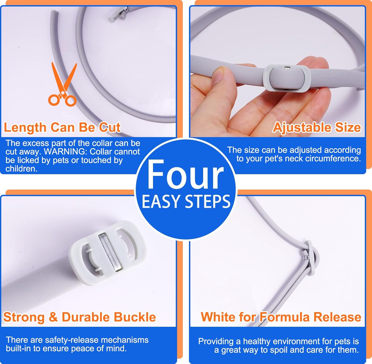 Thumbnail 1 de Dog Collar 4-Pack (Collars for Dogs) – 60cm, suitable from 7+ weeks